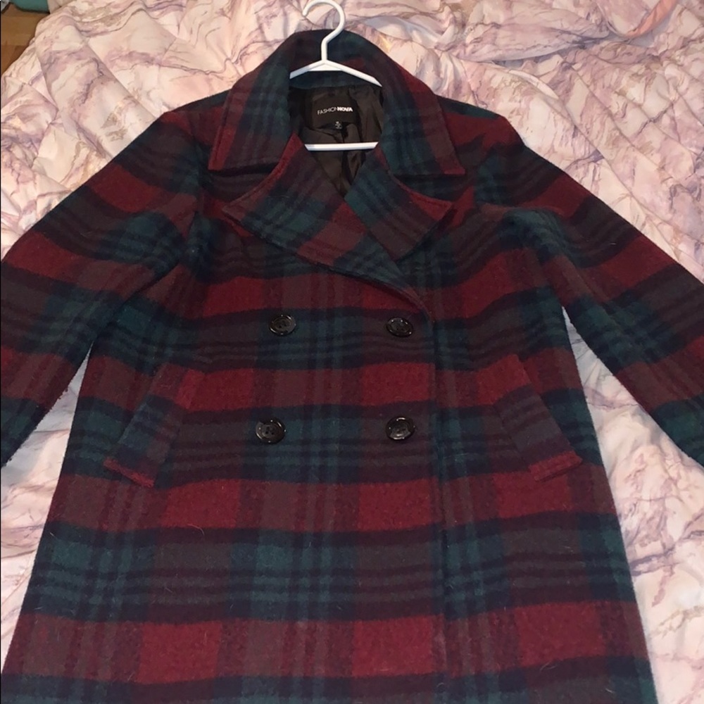 Fashion Nova Plaid Trench Coat